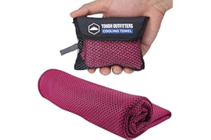 TOUGH OUTDOORS Instant Cooling Towel – Stay Cool, Fresh & Active per ore. Perfetto per tutti gli sport & Outdoor Adventures – camping, hiking, palestra, allenamento, fitness, yoga, Golf.