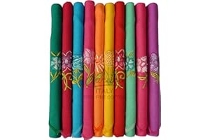 Caruso Italy Dark Women's Embroidered 100% Pure Cotton Hankerchief Multicolor - Pack of 10