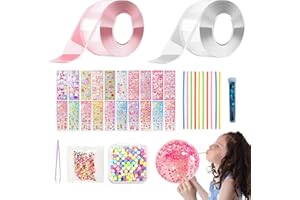 shallyong Zestaw 2 sztuk nanotaśm do baniek bąbelkowych, kolor różowy, nano, taśma klejąca do produkcji zgniatanych pęcherzyków powietrza