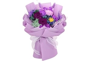 Zanfqvo Ramos de Rosa Eterna - Regalos Originales para Mujer - Rosa Eterna Natural Preservada para Mamá Novia Esposa Cumpleaños Navidad Valentín (Púrpura)