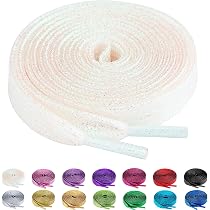 Egurs Glitzer-Schnürsenkel – 2 Paar, 10 Mm Breit, In 16 Farben Wählbar, 140 Cm Lang