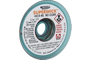 MG Chemicals 424-NS Trenza para desoldar Super Wick No Clean, 0.05 "de ancho x 5 'de largo