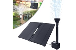 ‎ACXIN ACXIN 20W Solar Springbrunnen Falten Solar Teichpumpe mit Verstellbarem Ständer Solar Wasserpumpe mit 6 Fontänenstile Solarbrunnen für Garten, Teich, DIY Wasserspiel, Vogelbad