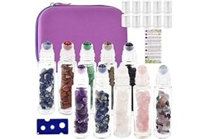 Juanxian W3475 Lot de 10 pierres semi-précieuses naturelles en verre dépoli 10 ml