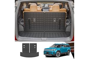Tecbaba Cargo Liner Compatible with 2024 2025 2026 Hyundai Santa Fe Trunk Mat Cargo Mat TPE Back Seat Cover Protector 2025 Santa Fe Accessories