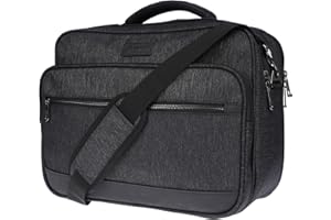 Christian Wippermann XXL Herren Umhängetasche Flugbegleiter Tasche Messenger Arbeitstasche 17 Zoll Laptoptasche Schwarz Schwarz