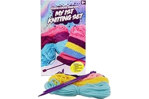 D.A.Y. REPUBLIC Il mio primo set per maglieria, progetta e crea il tuo, è ideale per principianti e bambini, il kit include istruzioni, lana colorata e aghi (1 confezione)