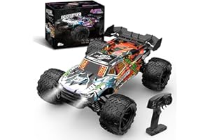 BORSCELLOR Coche Teledirigido 40 km/h, Monster Truck Teledirigido rápidos 1:16 para Adultos, Coches RC 4WD Coches RC Car de Alta Velocidad con 2 baterías para niños Adultos 8 años