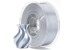 ELEGOO Filament PLA Soie 1,75 mm Gris Argent 1KG, Filament pour Imprimante 3D Brillant Précision Dimensionnelle +/- 0,02 mm, Bobine 1kg (2,2 lbs) Compatible avec la Plupart des Imprimantes 3D FDM