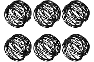 Kaizen Casa Handmade Decorations Black Napkin Rings Set of 6 Metal Mesh for Weddings Dinner Parties