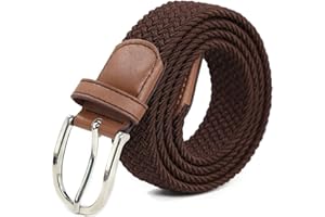 AnJuHoPa Ceinture élastique unisexe élastique tressée taille 3,3 cm de largeur décontracté boucle de ceinture sans nickel - Medium