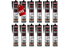 PRITEX – Profi Montagekleber Weiß 12x 300 ml – Baukleber für Holz-Paneele, Kabelkanäle, Sockelleisten, Styropor, Fliesen, Beton uvm. – haftstarker Universalkleber auf Acrylatdispersion-Basis für innen