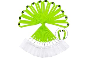 WEZEBEL 12 Pack Breakaway Lanyard with Card Holders, Durable Rainbow Neck Safety Lanyards Straps with Clear Waterproof Name Badge Holders in Bulk,Apple Green with Holders