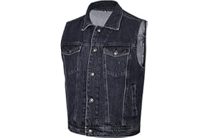 BIKERS GEAR AUSTRALIA PHILLIP ISLAND BG Bikers Gear Denim Vest Mens – Cowboy Sleeveless Jacket Men Vintage Casual Motorcycle Jacket Waistcoat Outwear