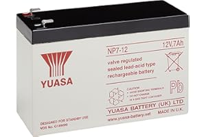 WENTRONIC Yuasa NP7-12 Sealed Lead Acid (VRLA) 12 V - Batteries de l'onduleur (Sealed Lead Acid (VRLA), Noir, Blanc, 12 V, 1 pièce(s), 5 année(s), 20 h)