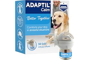 Adaptil Calm Home Diffuser For Dogs With 30 Day Refill, Adaptil Dog Calming Plug In Pheromone Diffuser To Help Reduce Anxiety And Stress In Pet Dogs, Pet Diffuser Helps Anxious Dogs Stay Calmer