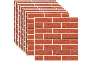 TFCIOD Carta da Parati Adesiva 3D Muro, 10 Pezzi 30x30cm Mattoncini Adesivi da Parete, 3D Piastrelle Adesive per Pareti, Pannelli Decorativi 3D per Parete, per Cucina Bagno Camera da Letto (E)