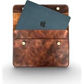 Hakiki Deri MacBook Kılıfı 15-16 İn&ccedil; &ndash; Ger&ccedil;ek Deri Premium MacBook &Ccedil;antası, MacBook Air, MacBook Pro - Mess Collection (taba,