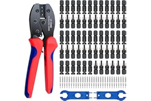 JUYLTOOL 30 Paar Solarstecker Crimpzange Set für 2.5/4/6mm²PV Stecker,Männlich/Weiblich Solarpanel Kabelstecker,Solar Steckverbinder für Solaranlage Photovoltaik Stecker-63pcs