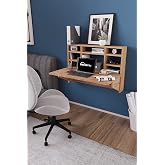DF01104CM Duvara Monte Katlanır &Ccedil;alışma Masası &ndash; Raflı Duvar Masası, Minimal Tasarım Atlantik &Ccedil;am