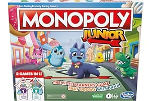 Hasbro Gaming Monopoly Junior, Family Board Game for 4+ Year Old Kids, Strategy Games for 2-6 Players