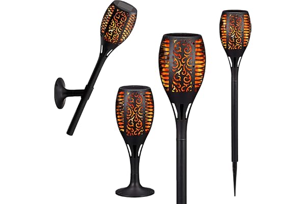 Torche solaire LED vacillante d'environ 58 cm - Fixation murale