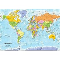 Huge World Map - Political - Updated -2023 - Front Sheet Lamination