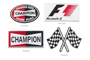 RACING CLASSICS F1 Formel 1 Champion Aufnäher Aufbügler Patch 4 Stück Set TURBOVERSAND