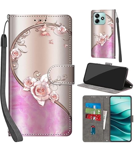 PHINIENLAND Handyhülle Für Xiaomi Redmi Note 14 4G Hüllen Premium Klappbar Leder CaseWallet Magnet Kartenfach Standfunktion Schutzhülle Kompatibel Mit Redmi Note 14 4G Cover,Landschaft