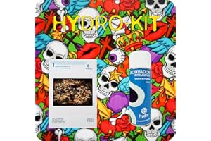 HYDRA WATER TRANSFER PRINTING KIT di prova per cubicatura - water transfer printing. teschi HLC-077 + attivatore di cubicatura + manuale di base