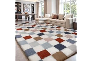 Sour Lemon Rugs Living Room 200x300cm,Multicolor Checkered Area Rug for Bedroom,Washable Anti Slip Extra Large Shaggy Rug Soft Fluffy Rugs Fuzzy Carpet for Kids Room Nursery,Dorm Home Decor