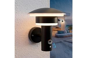NBHANYUAN Lighting 4 Modes Outdoor LED Wall Light with Motion Sensor,SUS316 Stainless Steel Outside Lights Mains Powered PIR Weatherproof 3000K Warm White Light for Front Door,Porch IP54 1000LM