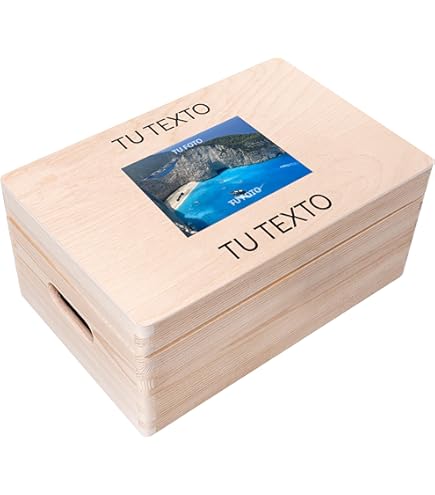 Cesta San Valentin Hombre Caja De Madera Personalizada Con Foto