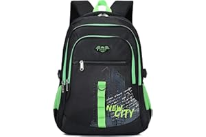 A AM SeaBlue Sac a Dos Enfant Garcon Primaire Cartable Garçon Imperméable Sac a Dos ecole Garcon Sac d'ecole Garcon en Nylon pour Loisirs Voyage Affaire Scolaire