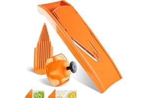 Börner Mandoline V1 ClassicLine (Set de Base) • Mandoline Réglable pour Légumes & Fruits • Avec 2 Inserts, Porte-fruits • Coupe-légumes en V pour tranches en 3 épaisseurs • Orange