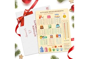 LEVAIN & CO Kitchen Conversion Chart Magnet for Easier Cooking & Kitchen Baking - Kitchen Gadget Baking Gifts - Metric Conversion Chart for Cooking - Cute Kitchen Accessories - Kitchen Needs Baking Accessories