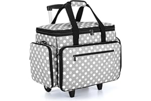 Luxja Bolsa para Máquina de Coser, Bolsa de Transporte, Maleta y Accesorios (Apto para la Mayoría de las Máquinas de Coser), Puntos Gries