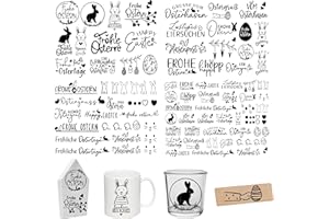 FloraVigo Rub On Sticker ca.A5 19x14cm-Spruch Deko zum Geburtstag, Keraflott, Hochzeit, Zuhause, Wischfolie für Möbel, Glas, Holz, Fotoalbum, DIY Deko, Aufkleberästhetik(4PCS) (OSTERN 1)