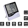 Thermocare Time Digital Room Thermometer with Humidity and Accurate Temperature Indicator Wall Mount LED Clock (White)