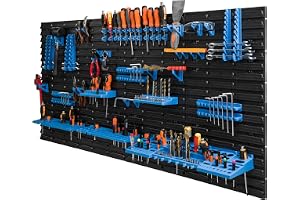 Verktygsvägg, 154 x 78 cm, verkstadshylla, verktygshållare, blå plast, garage, verkstad, vägg