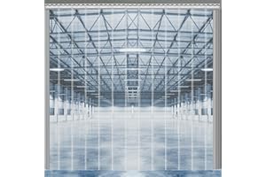 SHANNA PVC Streifenvorhang 13Stk 183*213cm, Transparent Lamellenvorhang Outdoor Vorhang Plane, Wetterfest Spritzwassergeschützt Industrie Trenn Stallvorhang für Kühlhäuser, Lagerhallen und Supermarkt