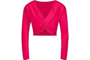 tanzmuster ® Ballettjacke Mädchen Langarm - Mia - aus wunderbar weichem Baumwollstoff - Top zum Reinschlüpfen fürs Kinder Ballett