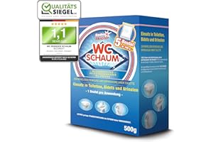 SAUBER MEISTER WC Reiniger Schaum | Kraftvoller Kalkentferner & Urinsteinlöser | WC Pulver Zauberschaum bekannt aus dem TV | Idealer Kloreiniger 1000g (5 x 100 g (1er Pack))