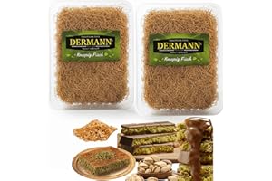 BODESA VALORE 2 paquetes de pasta kadaif, cada uno con 200 g, Ideal para chocolate de Dubái, baklava, knafeh o como topping crujiente en helados (Kadayif 2 × 200 g)