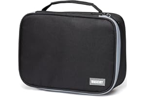 VASCHY Large Pencil Case, Pen Pouch Bag with Detachable Layers for Boys Girls Portable Aesthetic Maker Holder with Big Compartment and Top Handle Desk Organizer for Women Men College Office Black