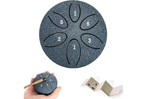 BQKOZFIN Tongue Tambor de lengua de 3 pulgadas y 6 tonos, mini tambor de acero para meditación, yoga, sanación de sonido, con baquetas (azul marino)