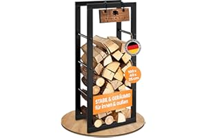 BLACK OAK Kaminholzregal JACK 100x40x25cm schwarz - für innen & außen bis 250kg Holz - Metall Stahl Rahmen pulverbeschichtet rostfrei Brennholzregal Holzregal Kaminholz Aufbewahrung für Brennholz