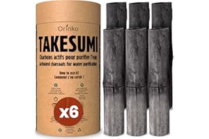 orinko Binchotán Bio 6X | Carbón activado Binchotán de bambú para la purificación de agua en jarra | Prescinda del agua embotellada durante 1 año con nuestro carbón vegetal [Satisfacción o reembolso]