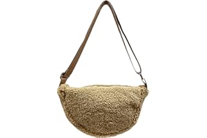 Jeamis Kleine Teddyfell Crossbody Bauchtasche Unisex Gürteltasche Umhängetasche Unifarbe