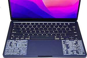 ‎SYNERLOGIC SYNERLOGIC Mac OS (M/Intel) + Word/Excel (for Mac) Quick Reference Keyboard Shortcut Stickers - for MacBook Air/Pro/iMac/Mac/Mini (Clear/White, Pack of 2 sets)